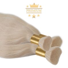   Premium Bulk Ash Color Hair Extension Ash Blonde Super Double Drawn 50cm (Color #24)