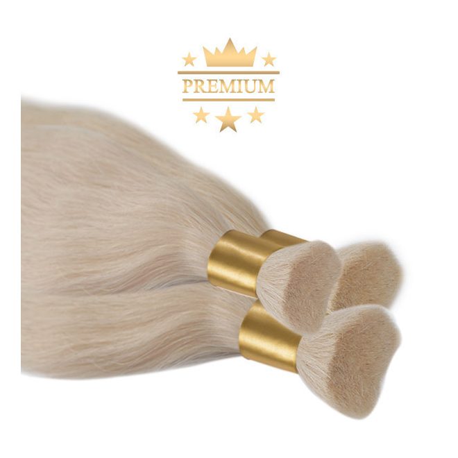 Premium Bulk Ash Color Hair Extension Ash Blonde Super Double Drawn 60cm (Color #24)