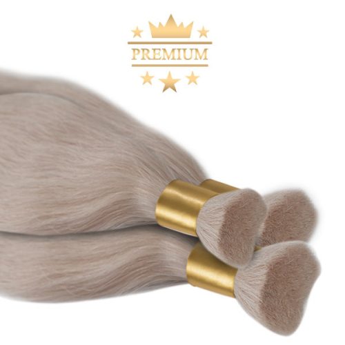 Premium Bulk Ash Color Hair Extension Bleach Blonde Super Double Drawn 60cm (Color #613)