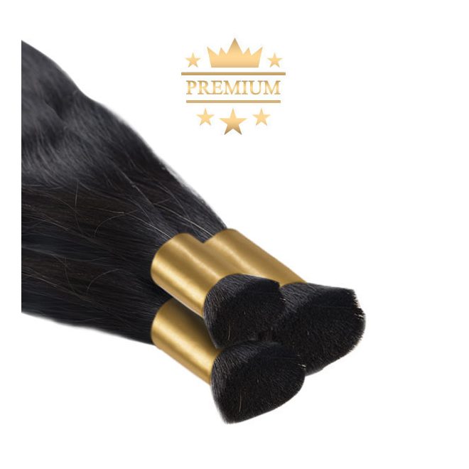 Premium Super Double Drawn Bulk Human Hair Extensions Natural Black 50cm Color #1B – professional loose human hair