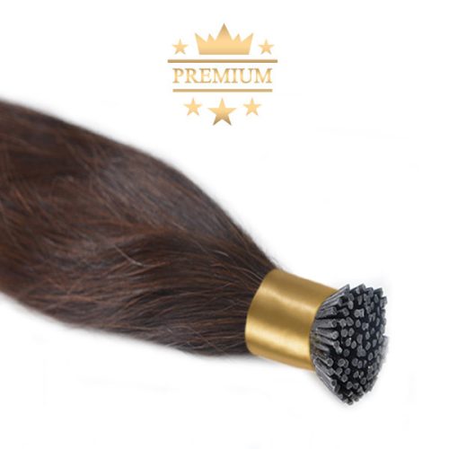 Virgin I-TIP Premium Hair Extension Dark Brown 50cm (Color #4)