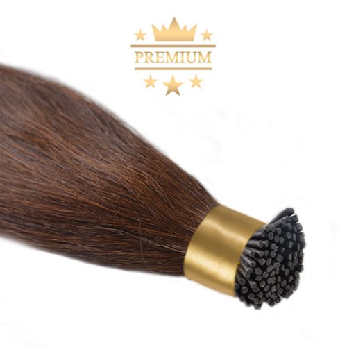 Virgin I-TIP Premium Hair Extension Medium Brown 50cm (Color #6)