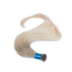   Virgin I-TIP Premium Hair Extension Ombre Golden Blonde to Light Platinum Blonde 60cm Colour #18/60 - Micro Ring Hair Extension for Natural Length and Volume
