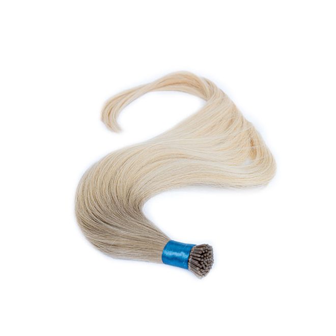 Virgin I-TIP Premium Hair Extension Ombre Golden Blonde to Light Platinum Blonde 60cm Colour #18/60 - Micro Ring Hair Extension for Natural Length and Volume