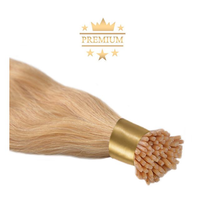 Virgin I-TIP Premium Hair Extension Ash Blonde 60cm (Color #24) - Micro Ring Hair Extension for Natural Length and Volume