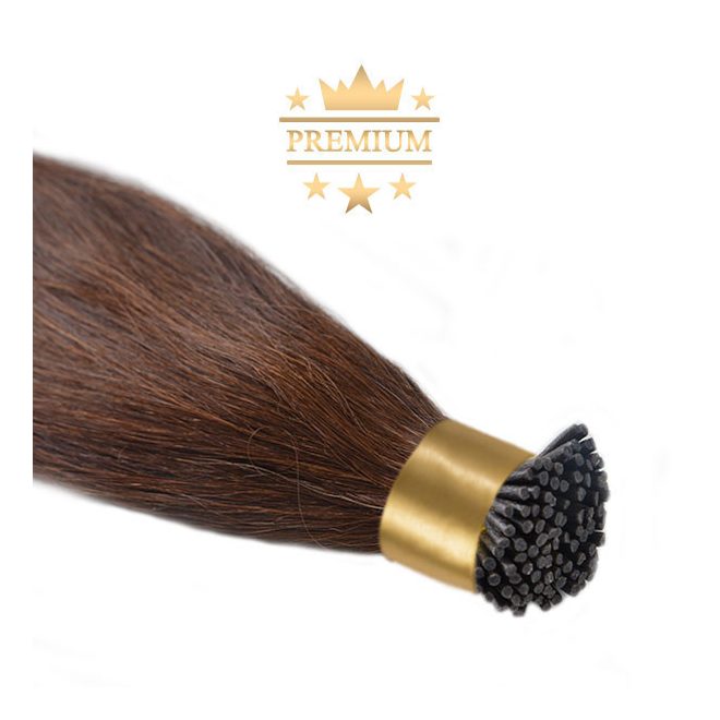 Virgin I-TIP Premium Hair Extension Medium Brown 60cm (Color #6)