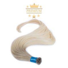   Virgin I-TIP Premium Hair Extension Ombre Golden Blonde to Light Platinum Blonde 70cm Colour #18/60 - Micro Ring Hair Extension for Natural Length and Volume