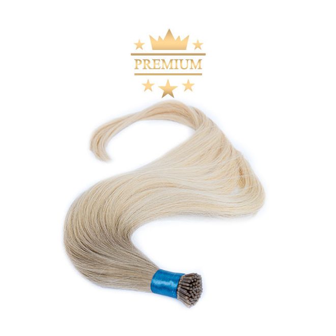 Virgin I-TIP Premium Hair Extension Ombre Golden Blonde to Light Platinum Blonde 70cm Colour #18/60 - Micro Ring Hair Extension for Natural Length and Volume