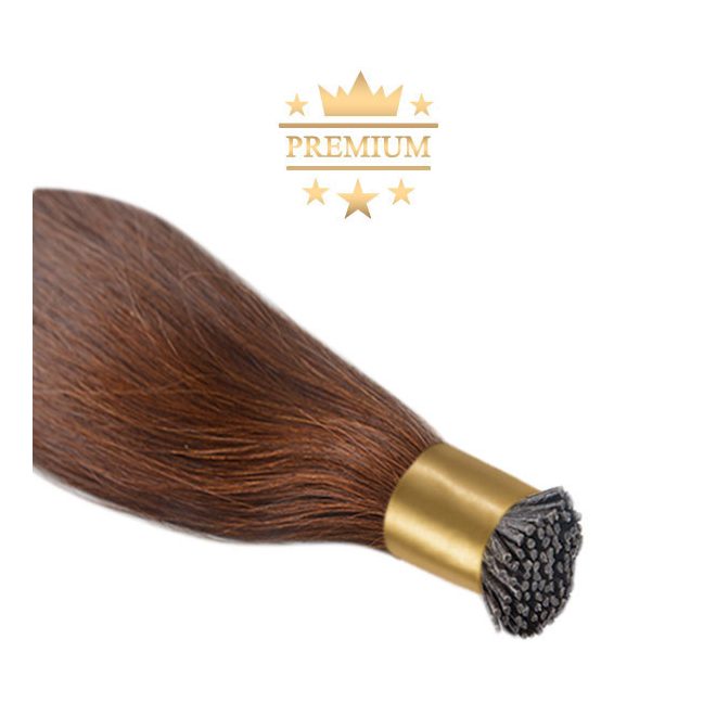 Virgin I-TIP Premium Hair Extension Light Brown 70cm (Color #8)