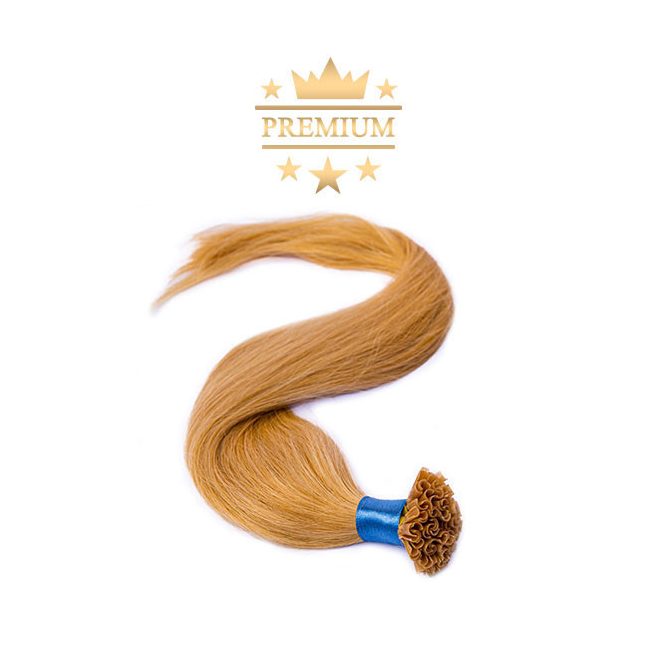 Premium U-Tip Hair Extension Light Blonde 60cm Colour #24 - Nail Tip Keratin Bonding Hair for Salon-Length Results