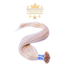   Premium U-Tip Hair Extension Platinum Blonde 60cm Colour #613 - Nail Tip Keratin Bonding Hair for Salon-Length Results